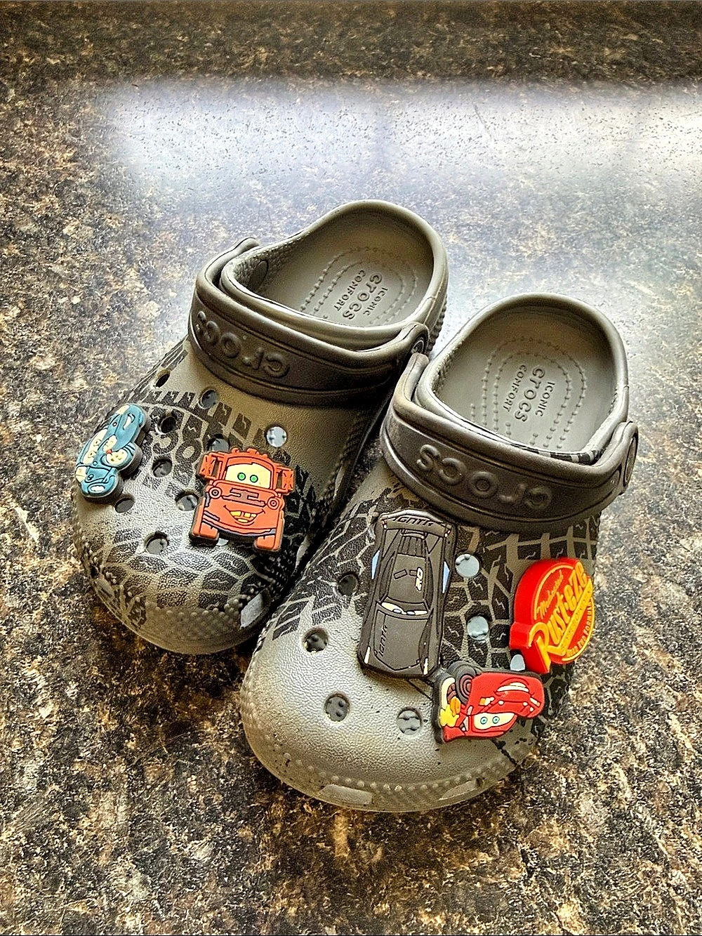 Crocs Kids Classic Clog Disney Pixar Cars Lightning McQueen Gray & Black 10c